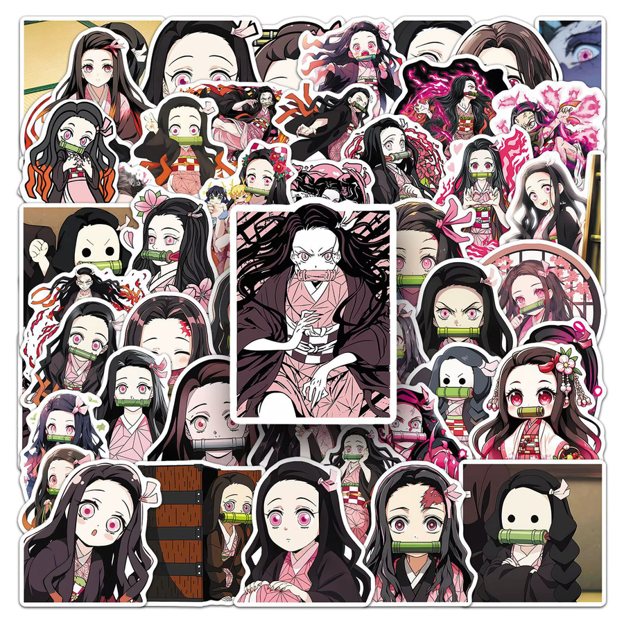 Bandai Anime Demon Slayer Aufkleber, 50 Stück, Kamado Nezuko, Cartoon-Sticker - Bild 3