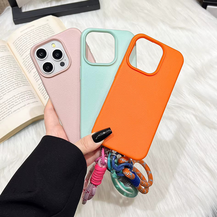 Bolomboy Schutzhülle mit Handschlaufe aus PU-Leder und Silikon für iPhone 16, 15 Plus, 14, 13, 12, 11, Pro Max in Multicolour - Bild 2