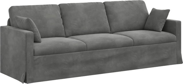 vidaXL Sofa in Dunkelgrau aus Samt mit Metallrahmen B/T/H: 228 x 78 x 80 cm - Bild 1