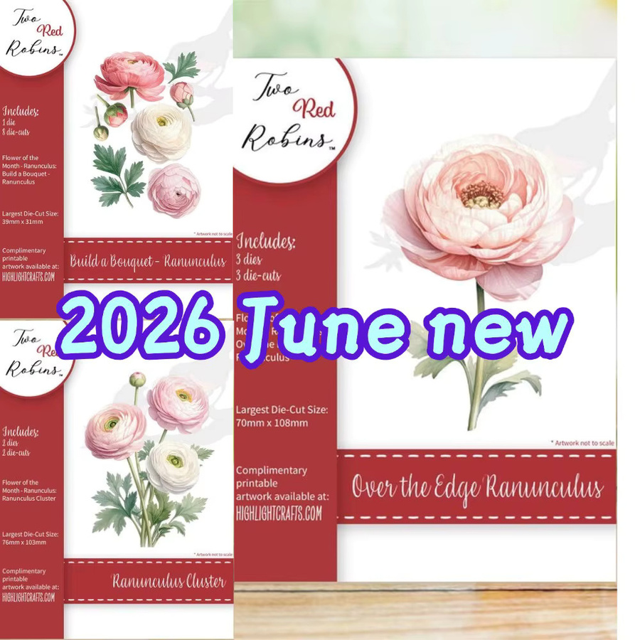 The Month Ranunculus Metall-Stanzformen für Scrapbooking und Bastelarbeiten - Bild 1