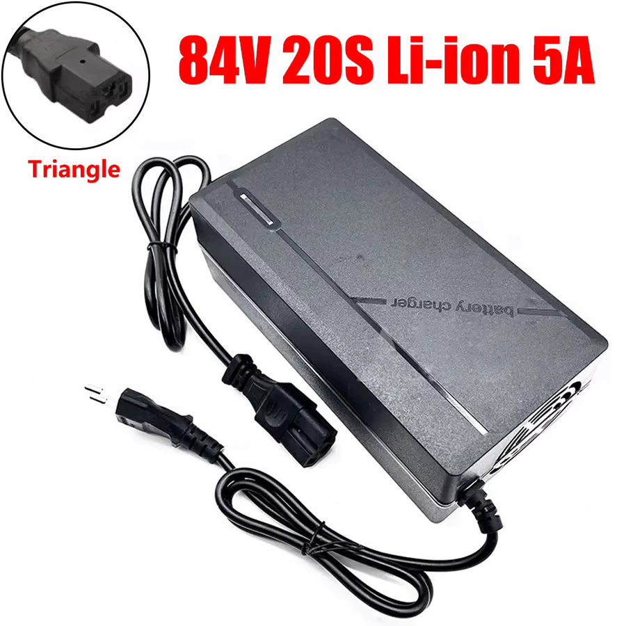 WAPUNO 72V Lithium-Ionen-Akku-Ladegerät 5A 20S mit integriertem Lüfter, Schwarz - Bild 3