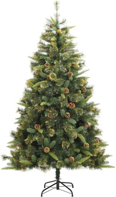 vidaXL Künstlicher Weihnachtsbaum mit Zapfen in Grün, Höhe: 180 cm - Bild 1