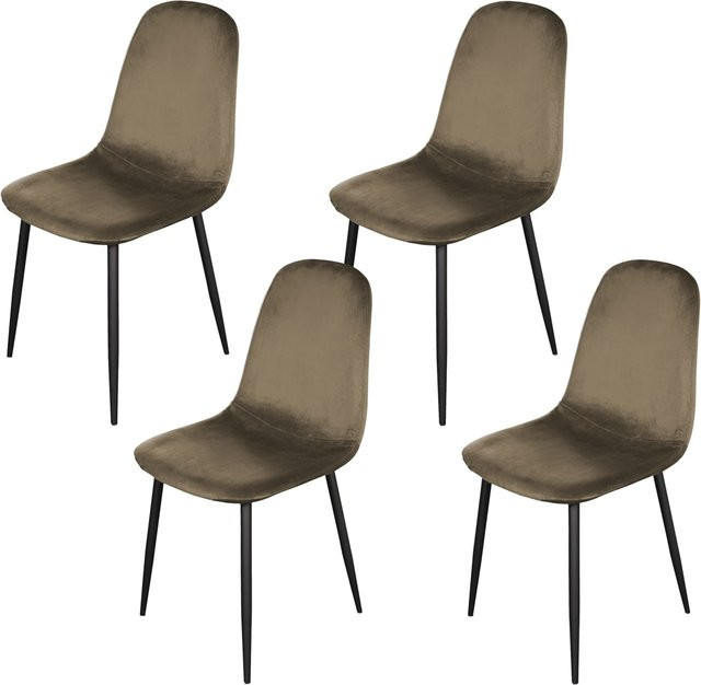 HTI-Living Stuhl Savannah Velvet in Braun mit samtiger Oberfläche im modernen Retro-Charme - Bild 1