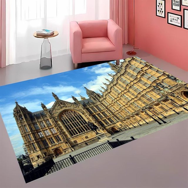 Karpetti Teppich mit London Landschaftsmotiv, rutschfest und waschbar, Mehrfarbig, B/T: 60 x 40 cm - Bild 1
