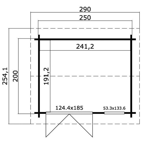 Holz-Gartenhaus LASITA MAJA Alex in Grüngrau mit Satteldach, Breite: 290 cm, Höhe: 245,1 cm, Tiefe: 254,1 cm - Bild 2