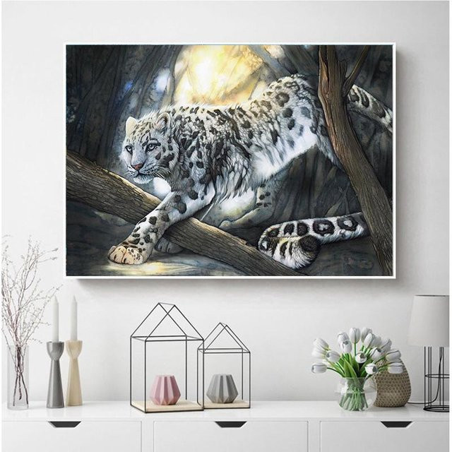 FIYO DIY 5D Diamant Stickerei Set mit Animal Print in Schwarz und Multicolour, B/H: 20 x 30 cm - Bild 1