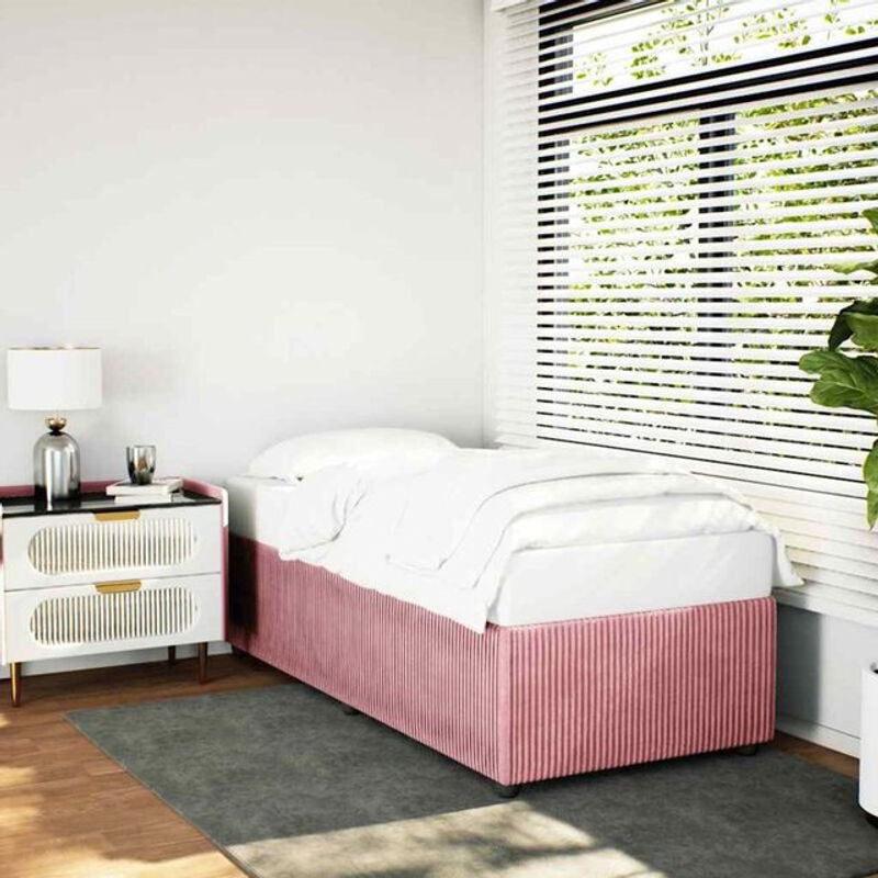 Vidaxl Polsterbett aus Samt in Rosa mit Holzwerkstoff B/T/H: 90 x 190 x 46 cm - Bild 1