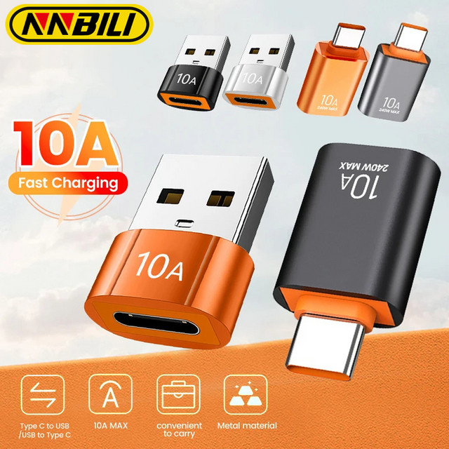 NNBILI USB A zu USB C OTG Adapter, USB 3.0 Konverter Typ C zu USB A in Silber - Bild 1