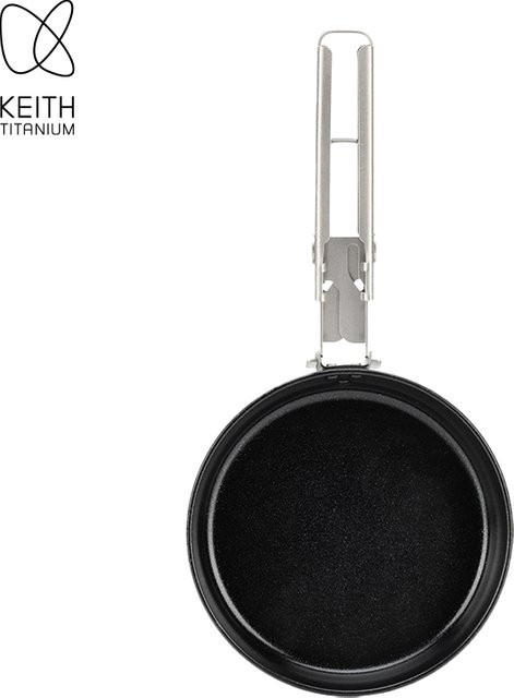 KEITH Titan Mini-Bratpfanne mit Antihaftbeschichtung und Klappgriff in Schwarz für Camping und Outdoor - Bild 1