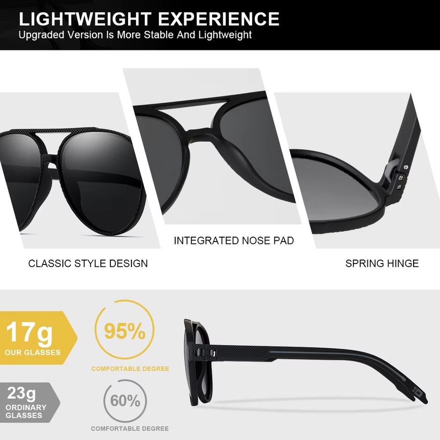 CRIXALIS Sonnenbrille Aviator, Vollrand, Schwarz, Unisex, polarisiert - Bild 2