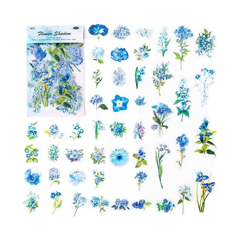 100 Stück Bunte Blumen-Aufkleber Set mit Pflanzenmotiven für DIY-Bastelarbeiten und Tagebücher - Bild 2
