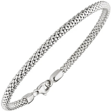 Colfem Armband 750 Weißgold, Popcorn-Armband, 20 cm, Unisex - Bild 1