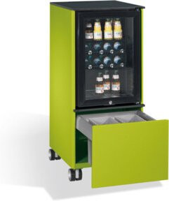 C+P Kühlschrank-Caddy Asisto mit Abfallsammler, Viridingrün, H: 115,0 cm, B: 50,0 cm, T: 60,0 cm - Bild 1