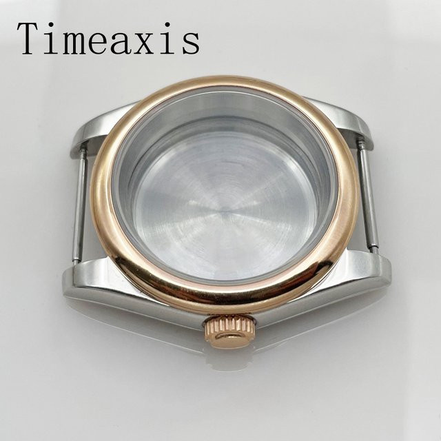 Timeaxis Gehäuse, Edelstahl, Bicolor, Saphirglas, 36mm/39mm, Uhrenteile - Bild 1