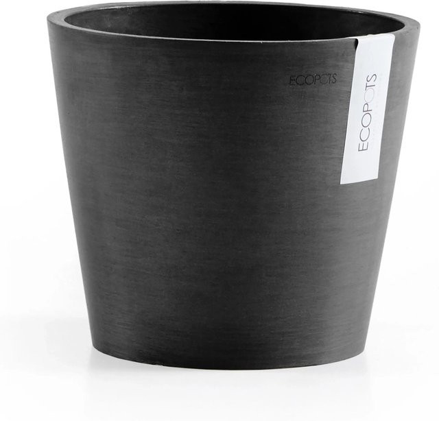 Ecopots Pflanztopf Amsterdam Dunkelgrau in skandinavischem Design, rund, Durchmesser: 20 cm - Bild 1