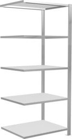 Schulte Anbauregal Büro-Steckregal MULTIplus150 mit 5 Fachböden und Längenriegel, Farbe: Lichtgrau, B/T/H: 180 x 75 x 60 cm - Bild 1