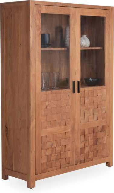 Highboard HARPER WANA aus Akazie in Braun mit Glastüren und Soft-Close-Funktion, B/T/H: 148 x 90 x 101 cm - Bild 1