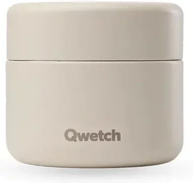 Qwetch Routine Box Inox Pillendose aus Edelstahl für 48 Tabletten in Silber und Beige - Bild 1