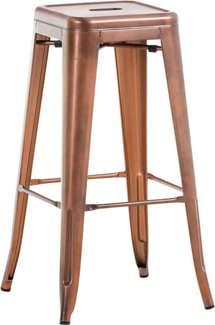 DELUKE Barhocker MILAN Tresenhocker aus Metall in Kupfer im Industrial-Design ohne Lehne, Höhe: 76 cm, Breite: 43 cm, Tiefe: 43 cm - Bild 1