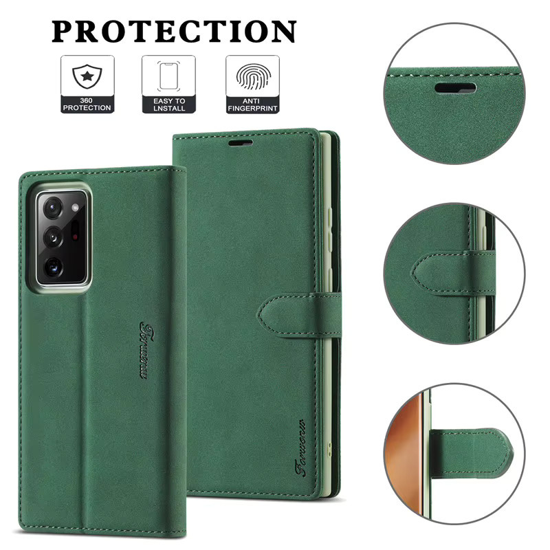 Eucagr Luxus Retro Handyhülle aus PU-Leder mit Flip-Design und Magnetverschluss für Samsung Galaxy Note 20 Ultra, Note 10 Plus, Note 9 und S24 Ultra in Braun oder Grün - Bild 4