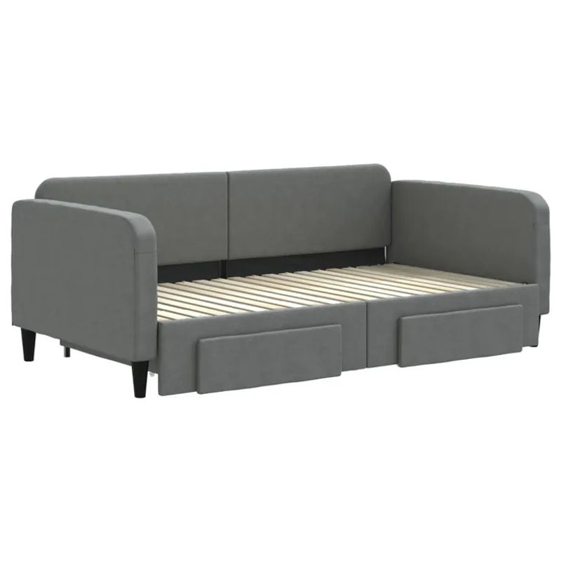 Vidaxl Schlafsofa mit Schubladen in Dunkelgrau aus Stoff mit modernem Design, Breite: 90 cm, Länge: 190 cm - Bild 4