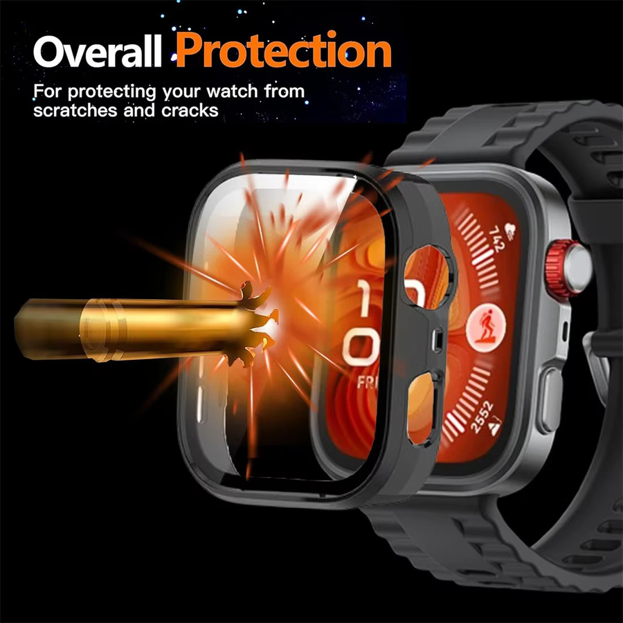 Huawei Zubehör Glas+Hülle für Huawei Watch Fit 4/4 Pro, Silber, Schwarz - Bild 3