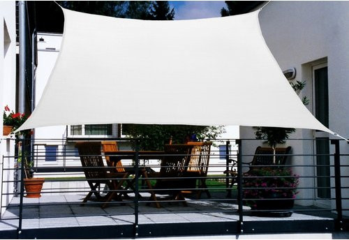 FLORACORD Balkon-Sonnensegel rechteckig aus Polyester in Cremeweiß B/T: 270 x 140 cm - Bild 1