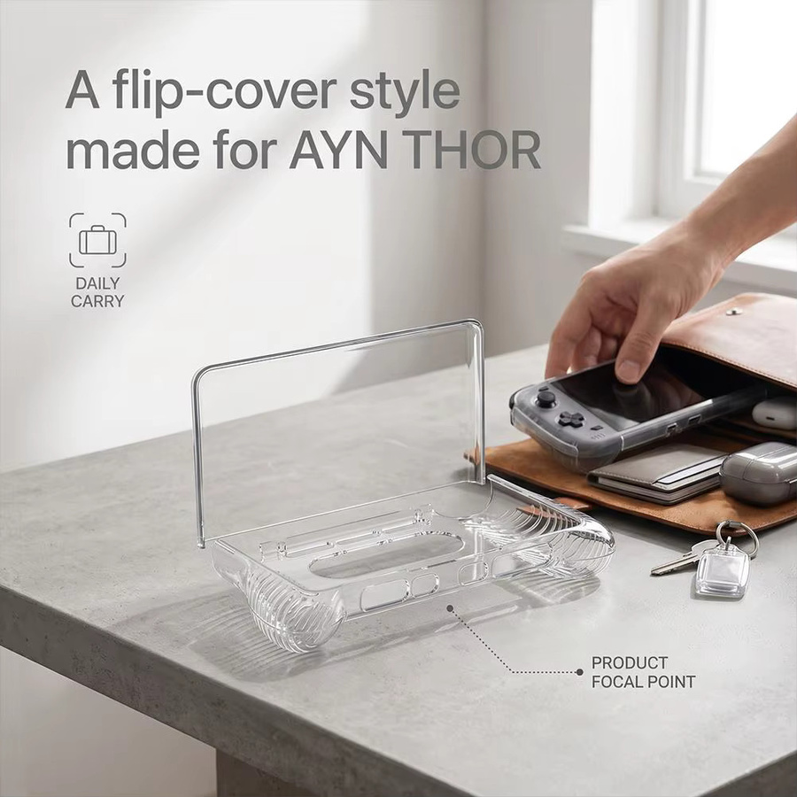Transparente TPU-Schutzhülle für deine AYN Thor Handheld-Konsole mit rutschfestem Griff und Fallschutz - Bild 4