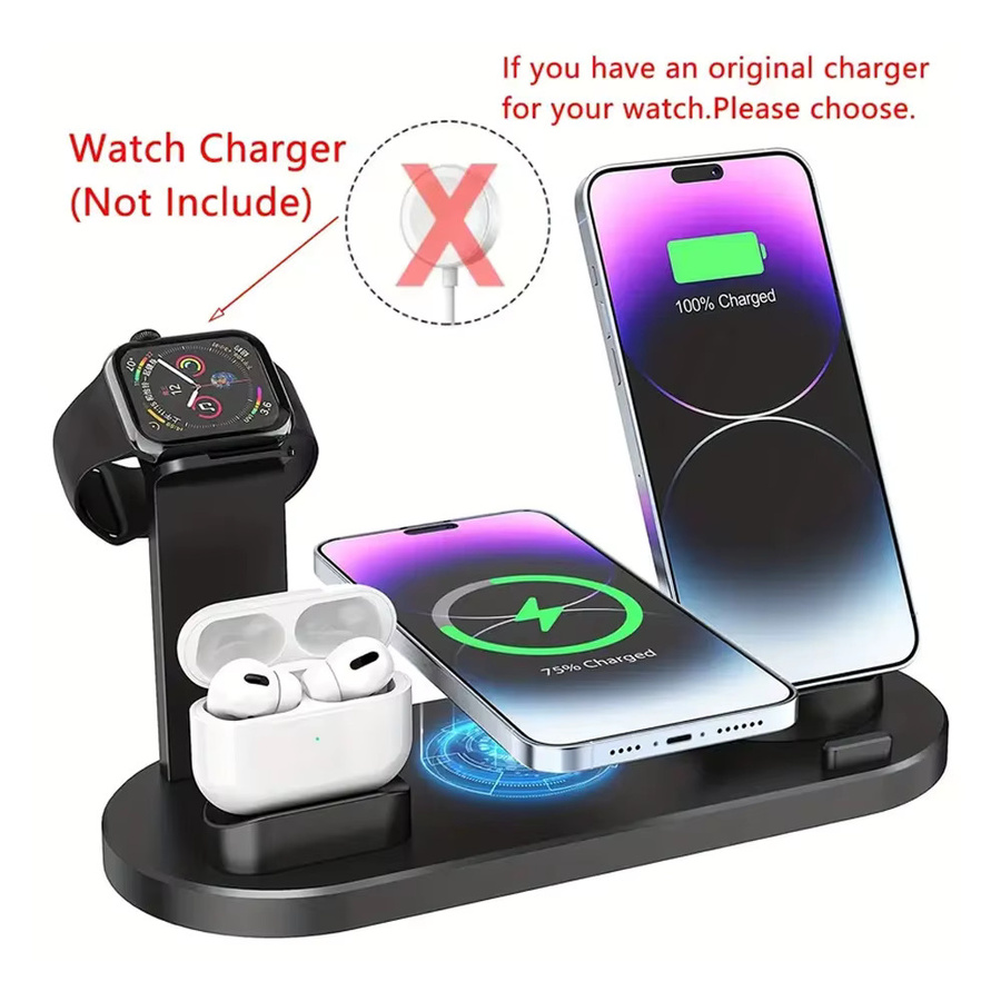 KEPHE Universelle kabellose Ladestation für iPhone und AirPods Pro mit Schnellladefunktion in Schwarz oder Weiß - Bild 2