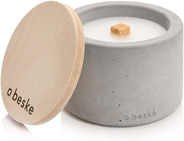Beske Betonfeuer Solo Tischfeuer aus Beton in Grau, rund, Ø 14 cm x H 10 cm - Bild 1