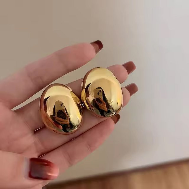 Erpels Ohrringe, Edelstahl, ovale Ohrstecker, Damen - Bild 1