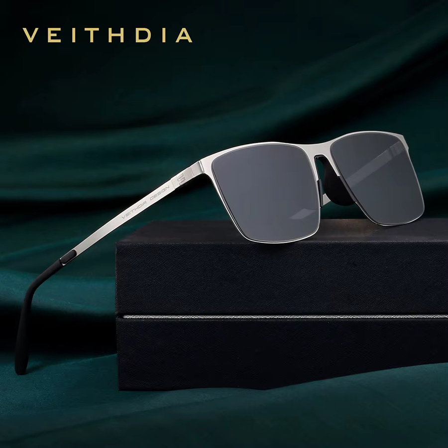 VEITHDIA FAV82120 Sonnenbrille, Vollrand, Edelstahl, Unisex, polarisiert - Bild 5