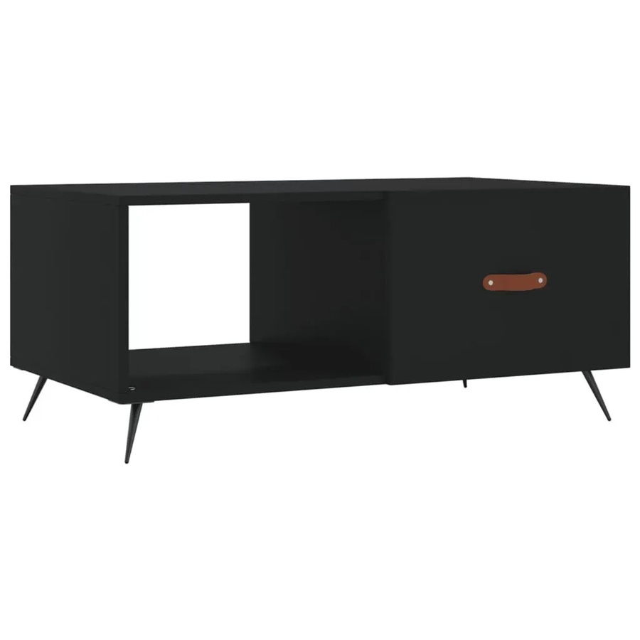 vidaXL Couchtisch Schwarz aus Holzwerkstoff und Eisen, B/T/H: 90 x 50 x 40 cm - Bild 2