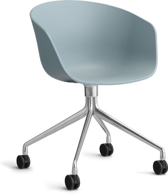 HAY About A Chair AAC 24 Schalensessel in Blau mit Stahlgestell und Drehfunktion - Bild 1