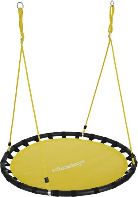 Relaxdays Nestschaukel aus Stahl und Stoff in Gelb mit einem Durchmesser von 120 cm - Bild 1