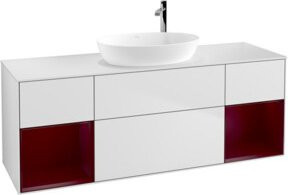 V&B Waschtischunterschrank Finion mit Wandbeleuchtung, Weiß lackiert, Breite: 160 cm - Bild 1