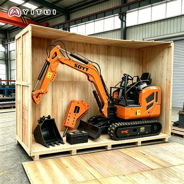 YITUI Minigraafmachine 1,8 Ton in Orange mit breitem Arbeitsbereich und geringen Vibrationen - Bild 1