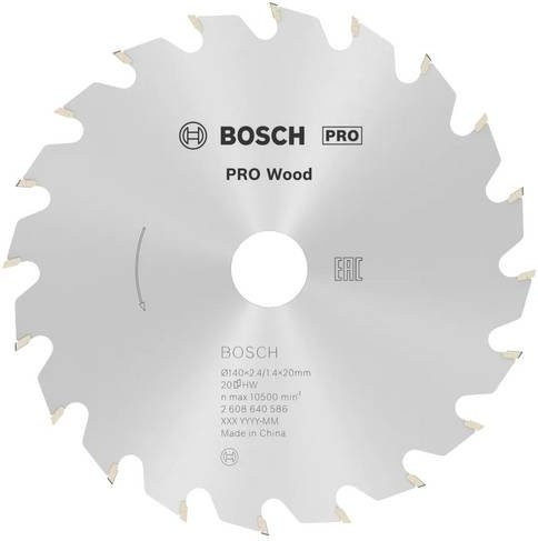 Bosch Optiline Wood Kreissägeblatt Carbide Tipped Silber Durchmesser: 140 mm, Bohrung: 20/12,7 mm, Breite: 2,4 mm, 20 Zähne - Bild 1