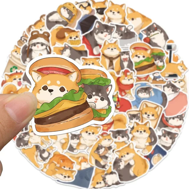 50-teiliges Shiba Inu Akita Aufkleber-Set in Multicolour für Laptop, Planer und Scrapbook-DIY-Dekoration - Bild 1