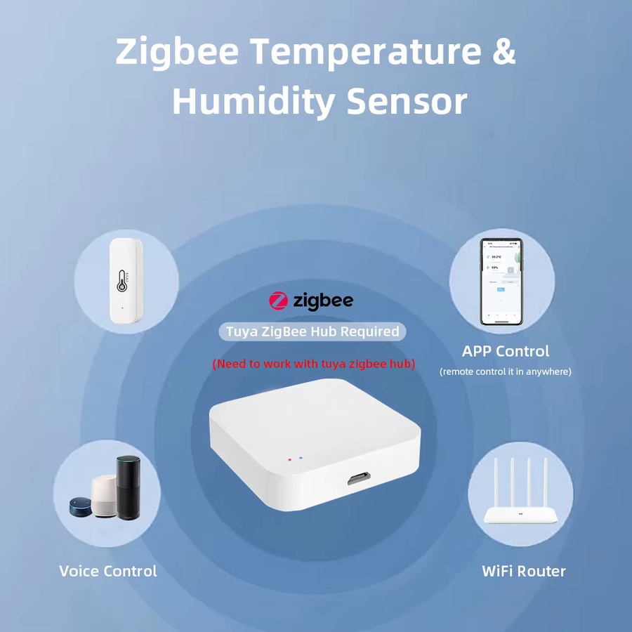 Onenuo Tuya Zigbee Smart Temperatur- und Feuchtigkeitssensor in Weiß für Smart Home mit App-Steuerung und Kompatibilität mit Alexa und Google Home - Bild 2