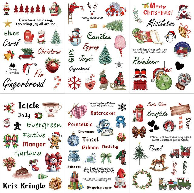 Rspctou Weihnachten Cartoon Aufkleber, 8-teiliges Set, Multicolor - Bild 1