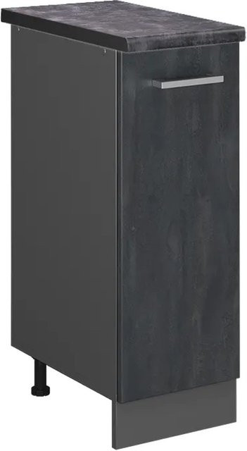Vicco Apothekerunterschrank R-Line in Schwarz Beton und Anthrazit mit Arbeitsplatte - Bild 2