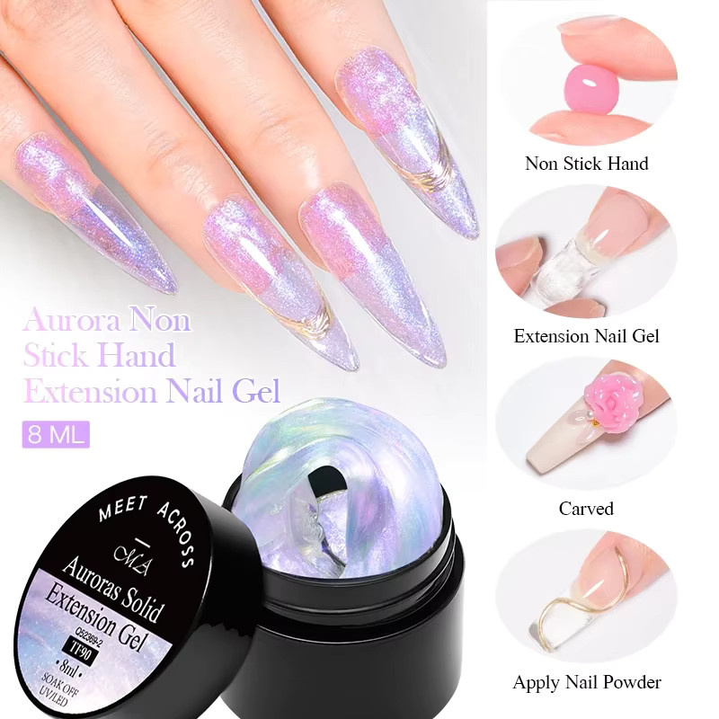 MEET ACROSS Gel-Nagellack-Set, milchiges Gelee, 6 Stück - Bild 3