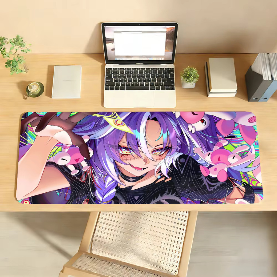 M-Michi Mochievee Vtuber Mauspad in Multicolour, rutschfeste Gamer-Computermatte für Schreibtisch und Laptop - Bild 3
