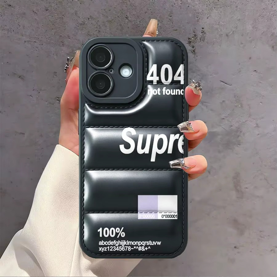 Potdemiel Handyhülle im Daunenjacken-Design für iPhone 16 Pro Max, 15 Plus, 14, 13, 12, 11 und 16e in Schwarz - Bild 3
