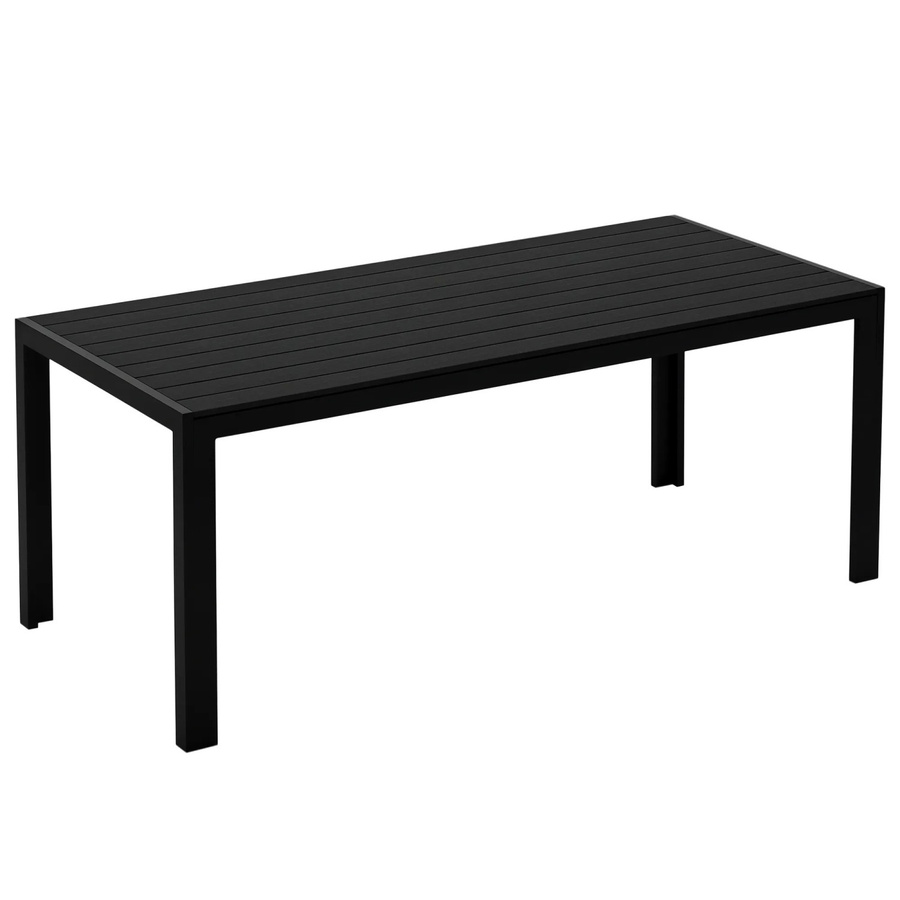 Outsunny Gartentisch aus Aluminium und WPC in Schwarz, modern und UV-beständig, B/T/H: 190 x 84,5 x 72 cm - Bild 3