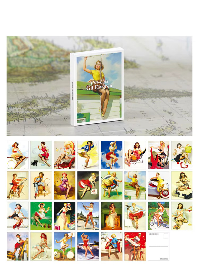 30 Stück Gil Elvgren Pin-ups Künstlerische Fotografie Postkarten in Multicolor als Grußkarten für DIY-Dekoration - Bild 5