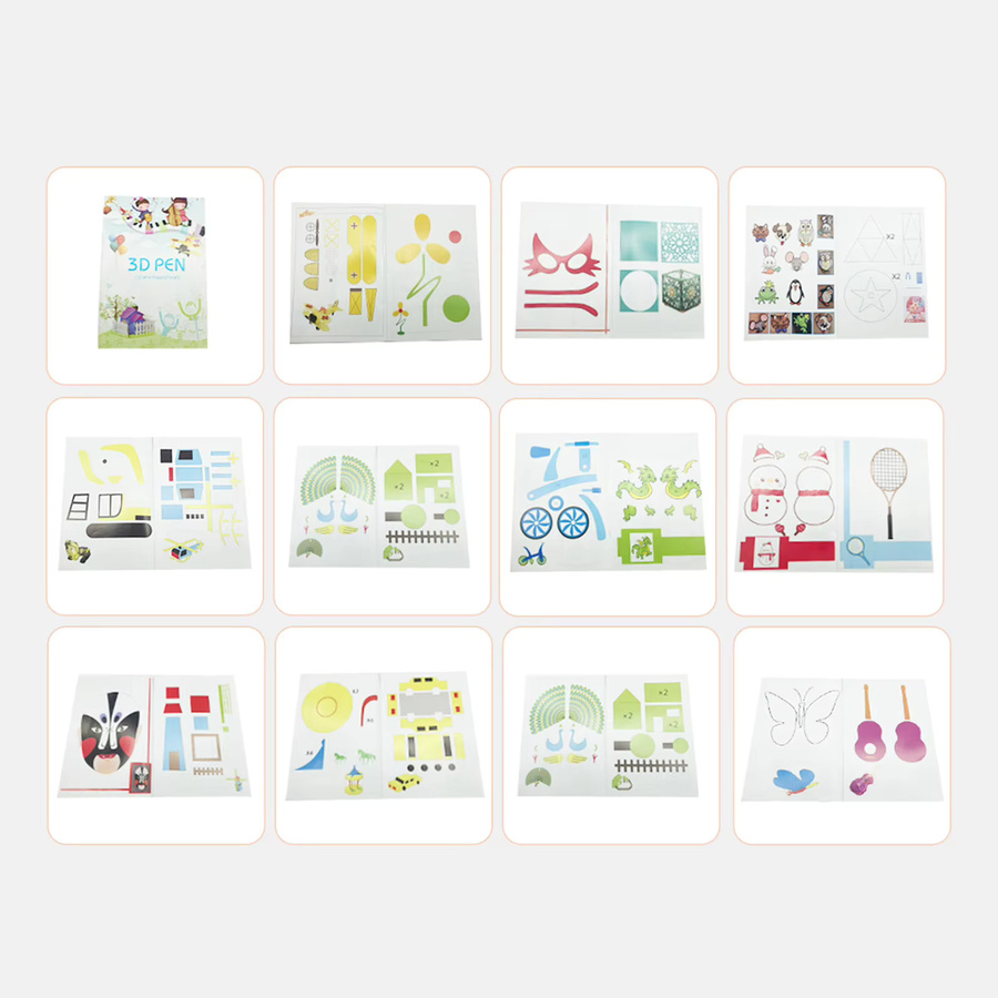 Aibecy 3D-Stift-Schablonenbuch, Zeichenschablonen, 40 Zeichenmuster, transparent - Bild 2