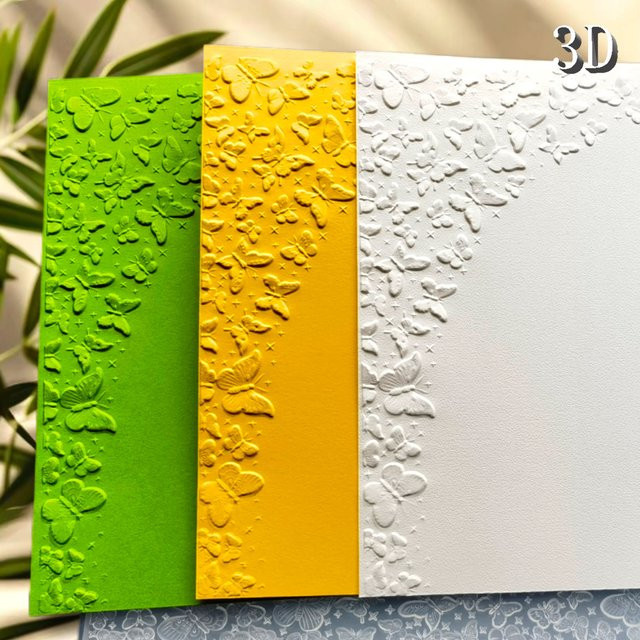 3D-geprägter Papierordner mit Butterfly Shadow Dancing Textur für Bastelarbeiten - Bild 1