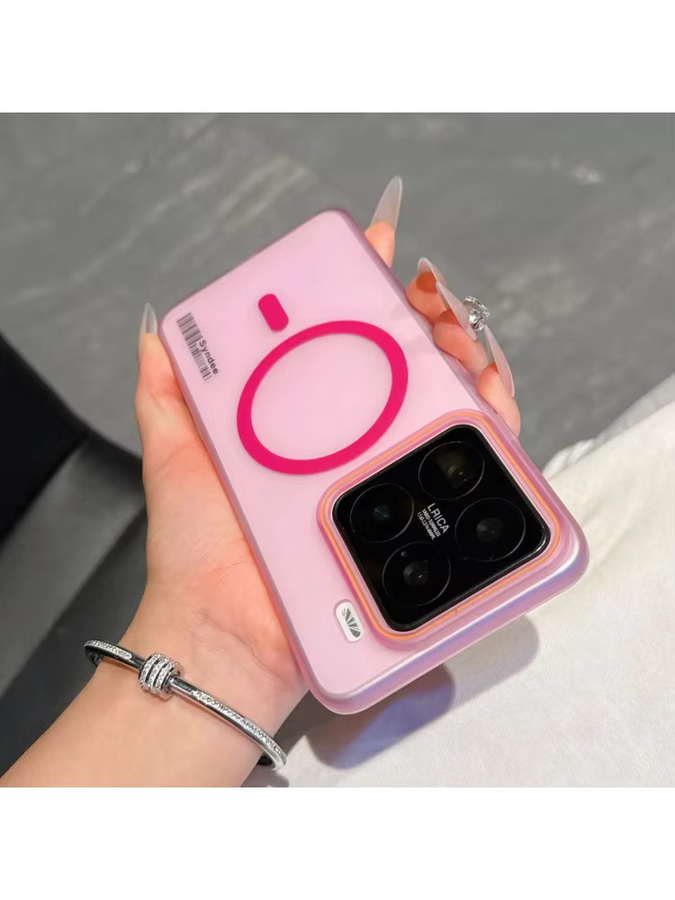 Transparente magnetische Schutzhülle für Xiaomi 15 14 13 Pro 15T 15T Pro, stoßfeste matte Handyhülle aus hartem PC in Orange - Bild 4